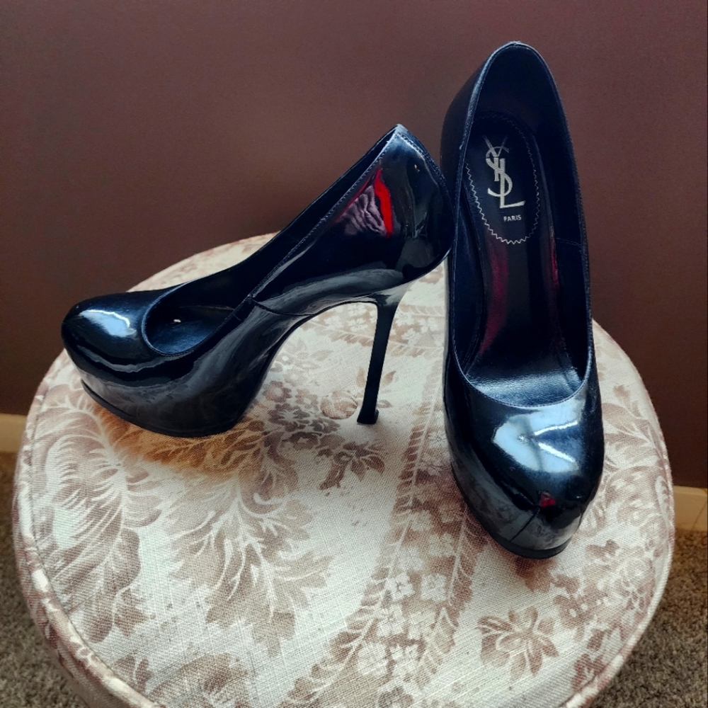 YSL Black Heels Sz 39 or US 8.5